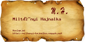 Miltényi Hajnalka névjegykártya